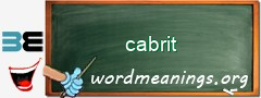 WordMeaning blackboard for cabrit